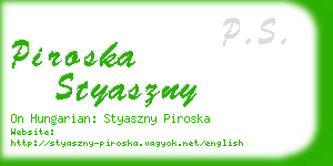 piroska styaszny business card